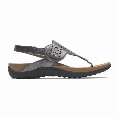 Rockport Ridge Circle Cutout Thong Sandalen Damen Grau EOH-143950